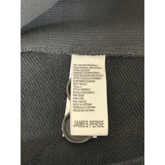 James Perse Size 3 M L Black 100% Cotton Double Breasted Pea Coat Jacket EUC g - Picture 8 of 11